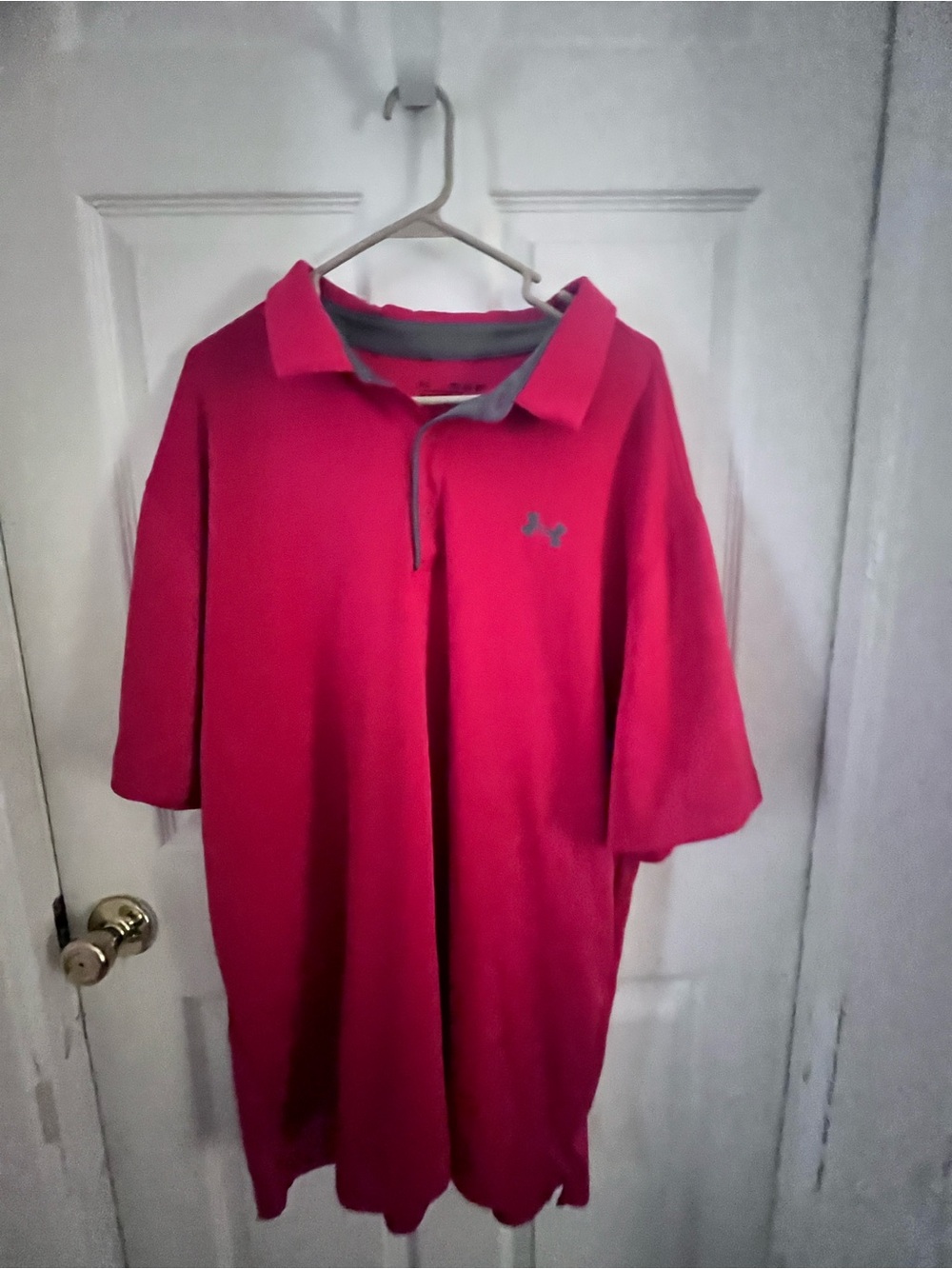 Under Armour Men's Red  Polo with Gray Accents